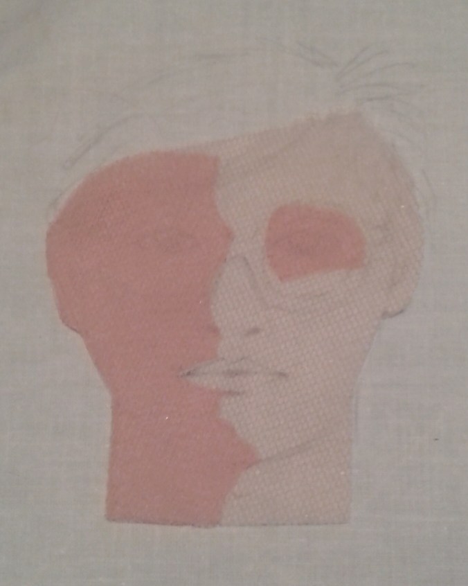 Starting work on DH's face.