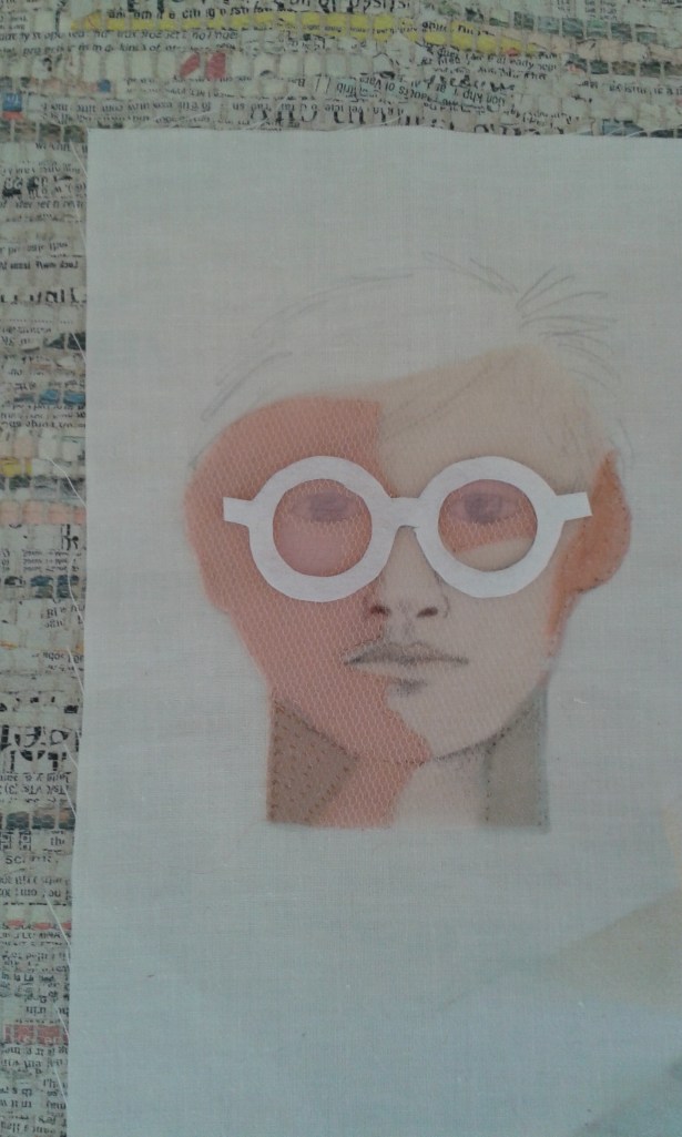 More shading added to the face....the glasses are tried on for positioning.