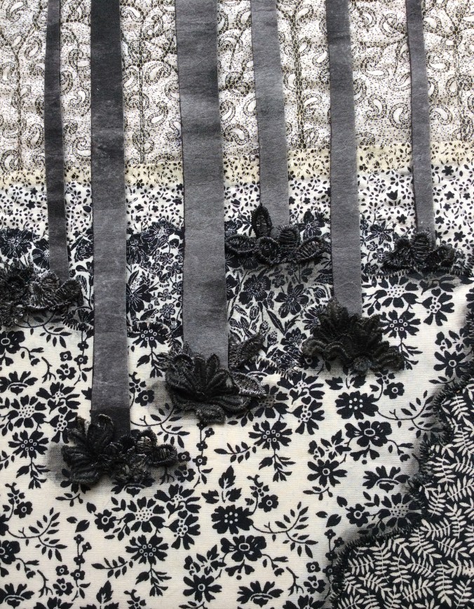 Detail of foliage at base of trees.