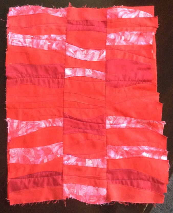 The red background for Carole's quilt.