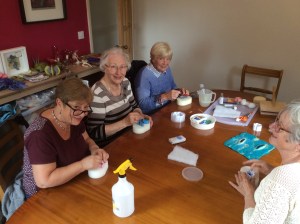 Lincoln U3A ladies trying out needle felting 