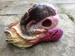 My finished "Outer Energy" sculpture. It makes me think of a fossilised ballet shoe!