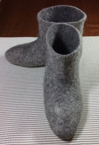Grey Bergschaf wet felted slipper boots